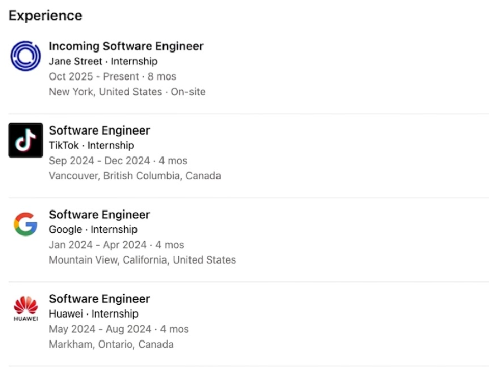 LinkedIn Experience